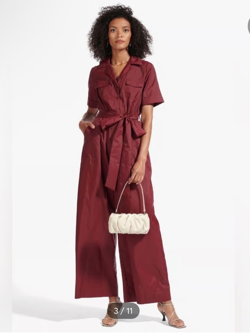 NWT STAUD MILLIE RECYCLED NYLON JUMPSUIT IN TAWNY PORT SIZE 2